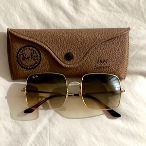 Ray Ban Square Gold Sunglasses